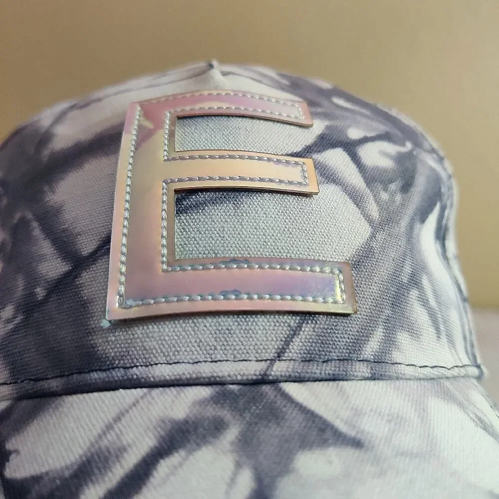 Justice youth iridescent letter E tie dye adjustable cap